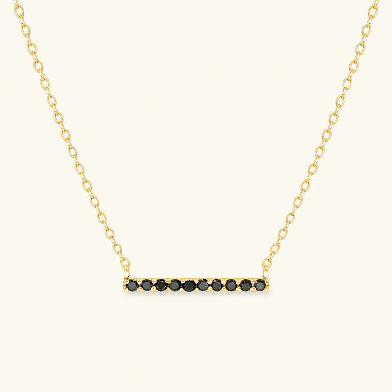 Collar barra Ujala diamante negro - oro amarillo