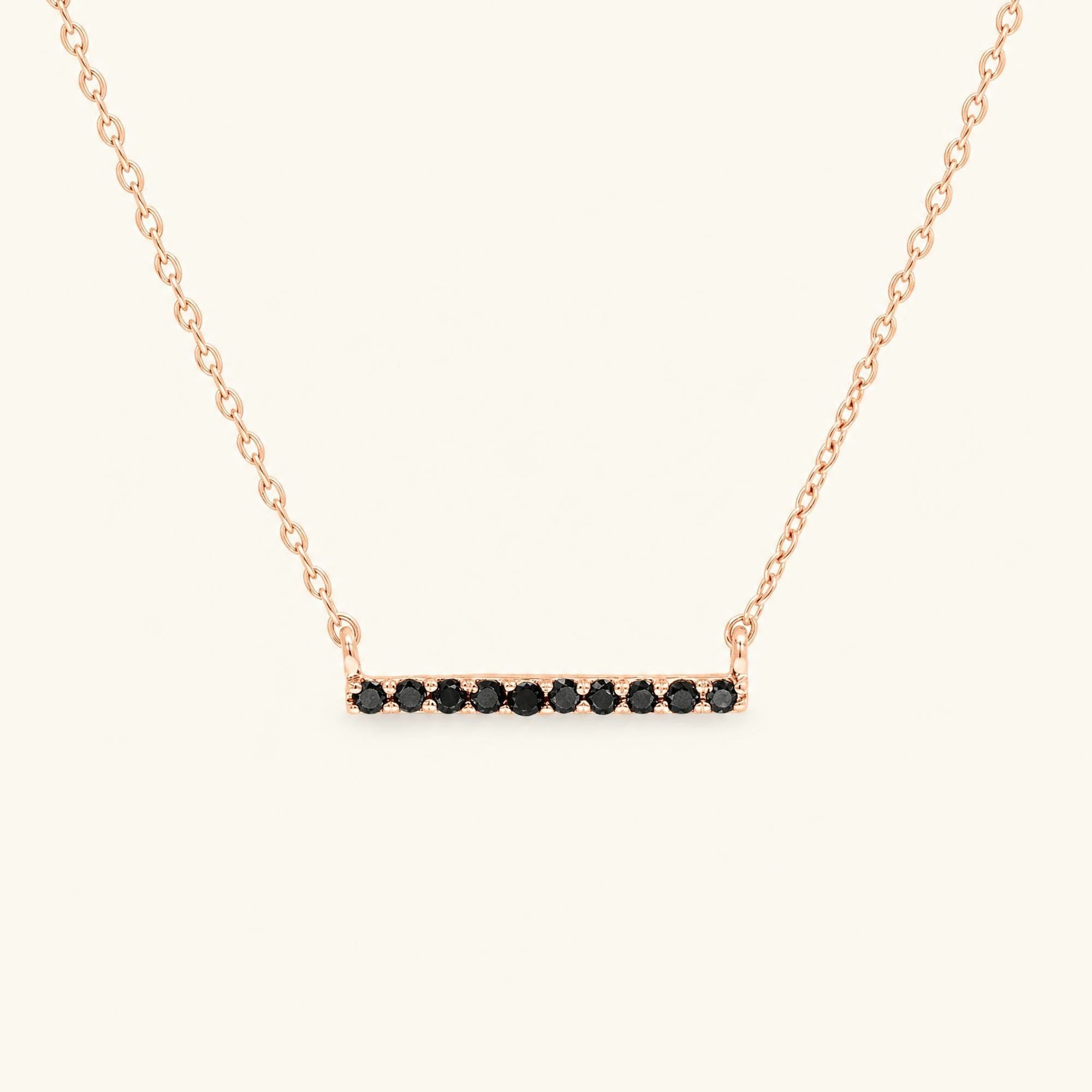 Collar barra Ujala diamante negro - oro rosa