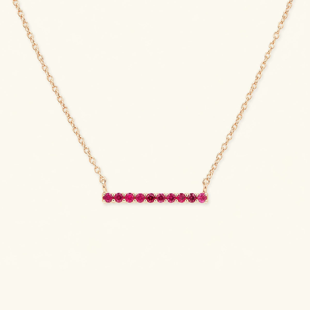 Collar barra Ujala rubí - oro rosa