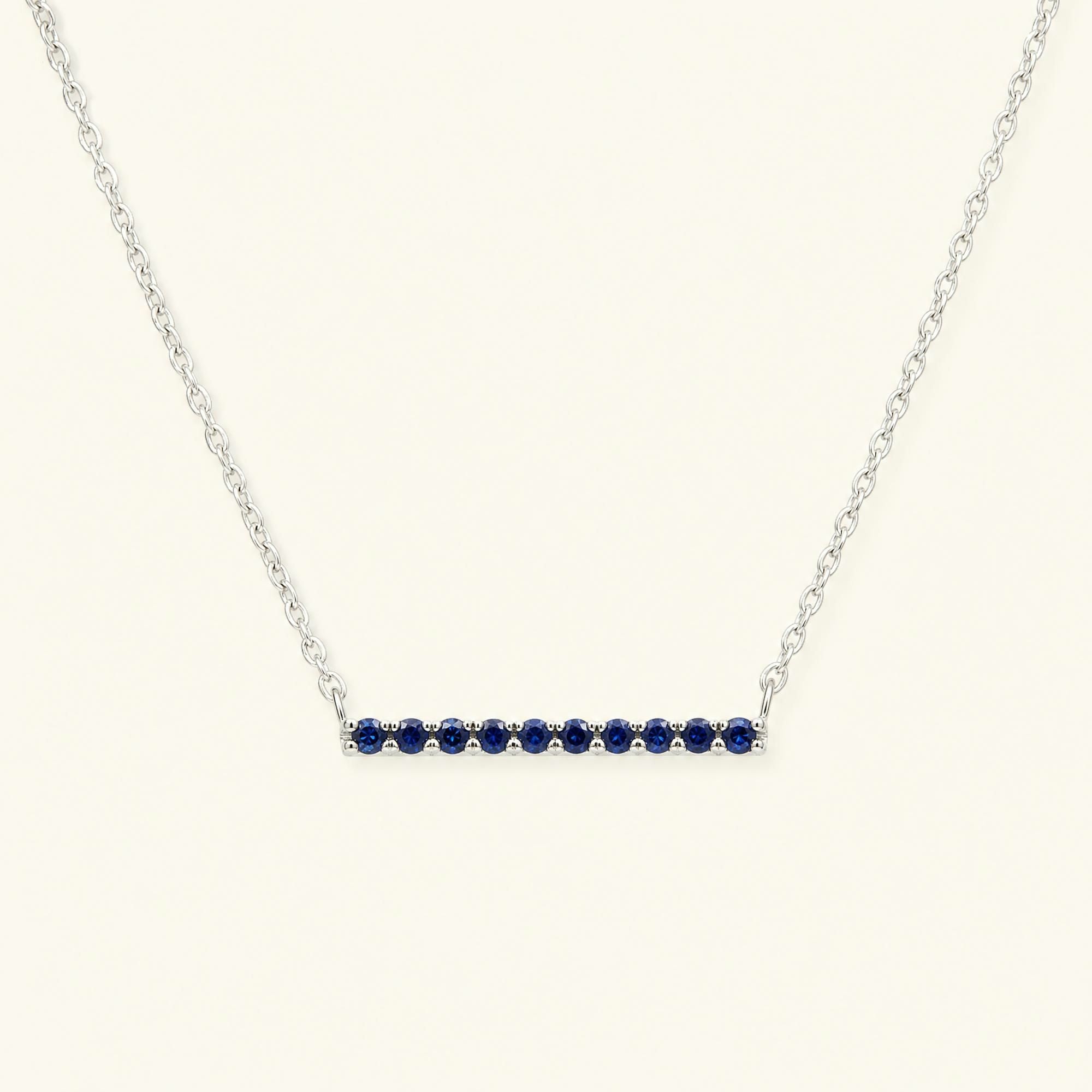 Collar barra Ujala zafiro - oro blanco