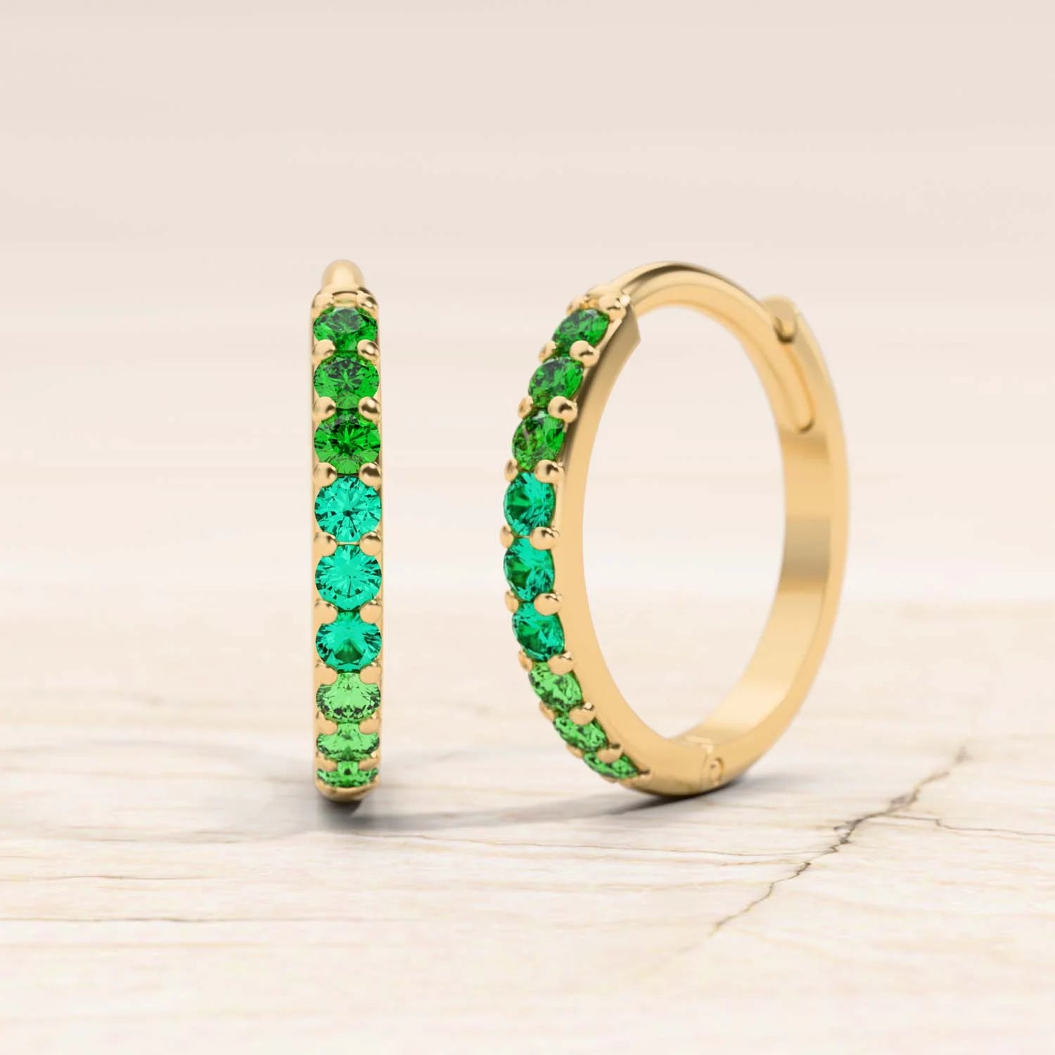 créoles jyoti or jaune emeraude