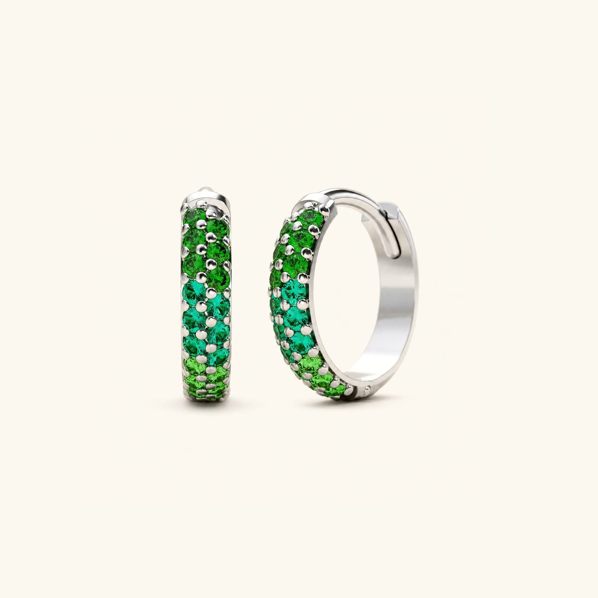 Aros Lavani Esmeralda Canopea - oro blanco