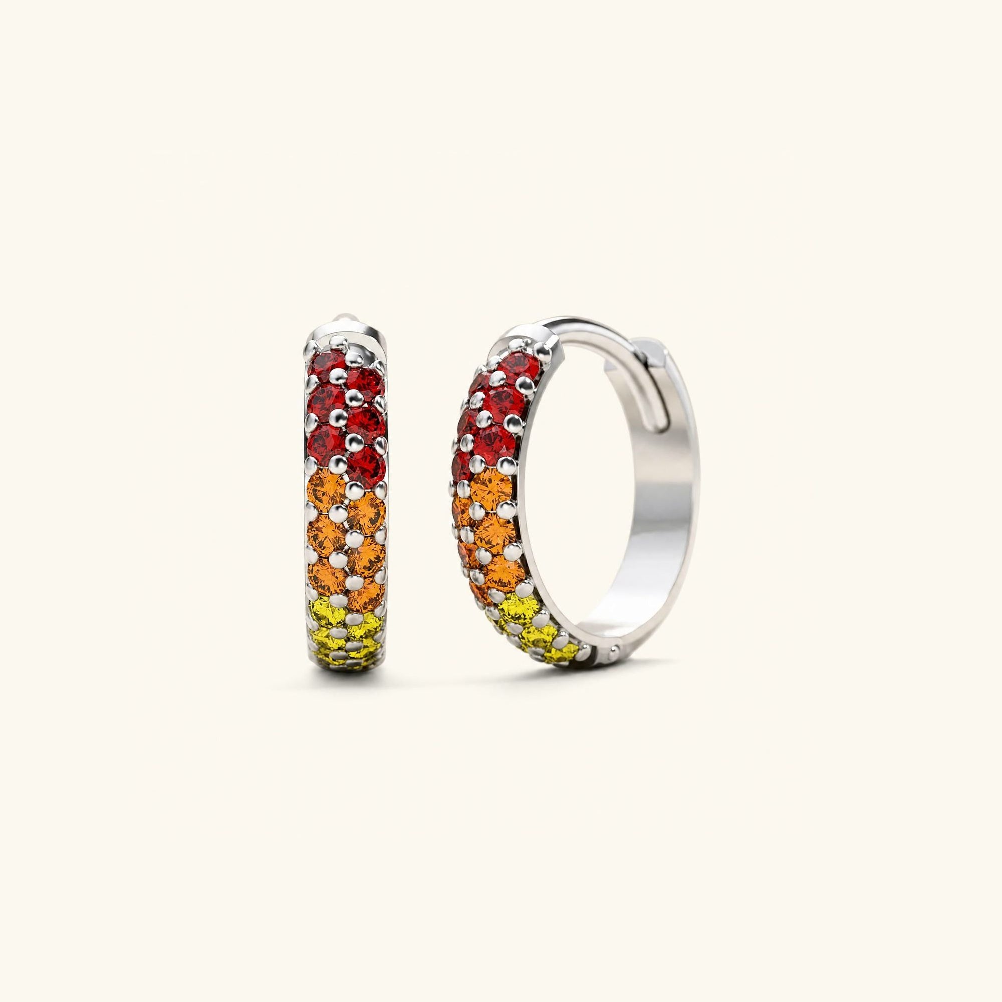 Aros Lavani Zafiro Sunset - oro blanco