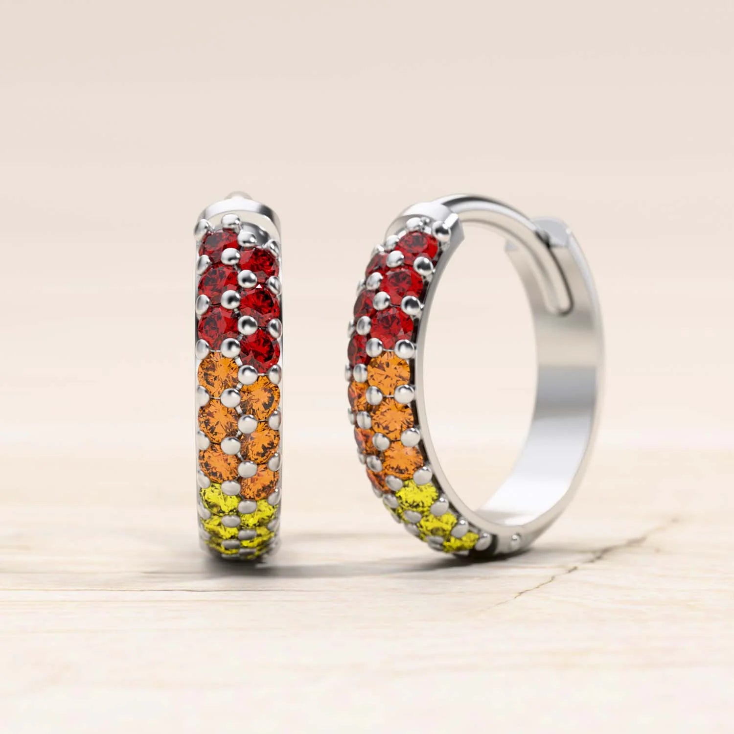 créoles lavani saphir orange or blanc