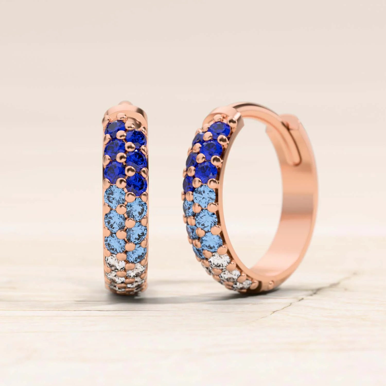 Créoles Lavani or rose saphir pour femme