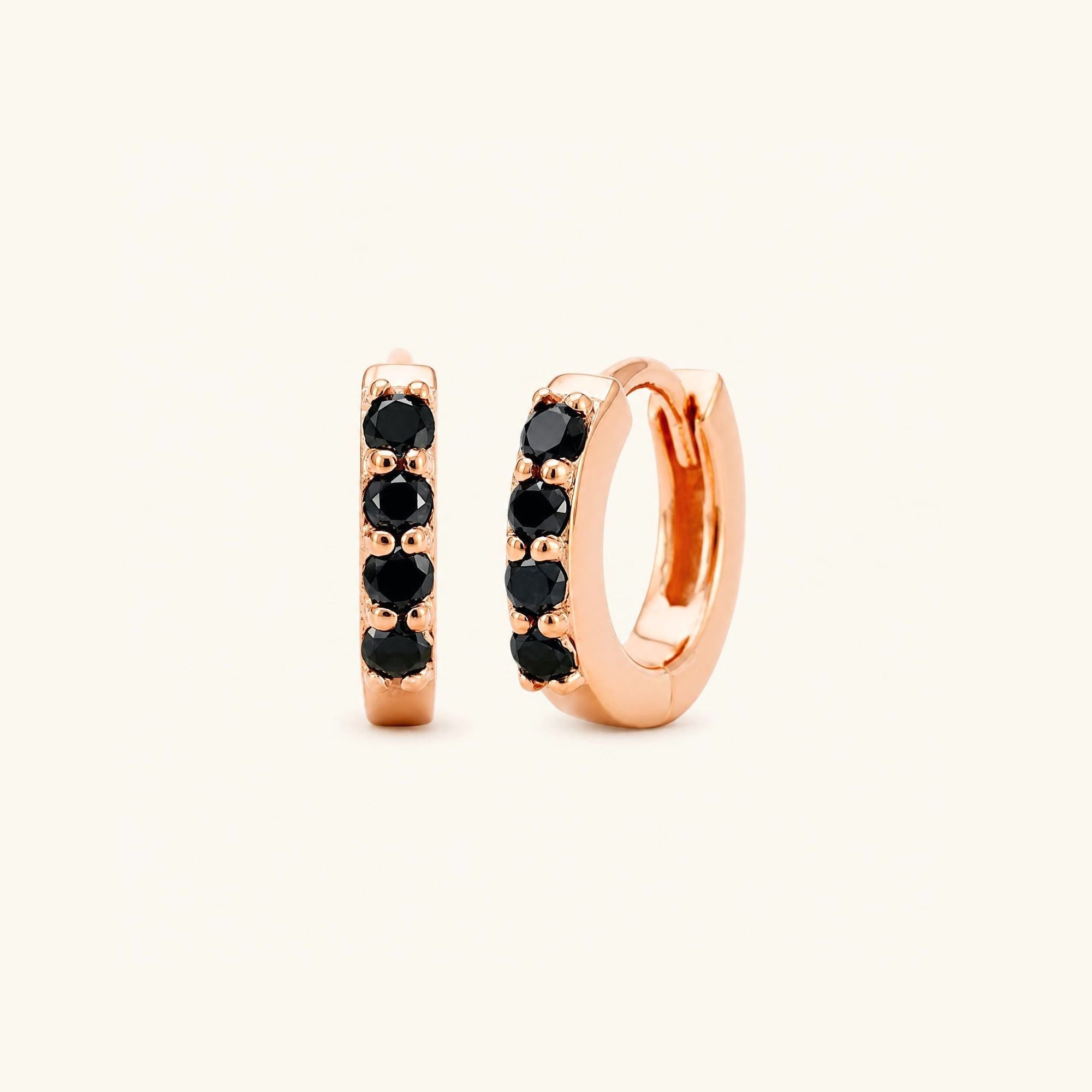 Aros Sumitra diamante negro - oro rosa