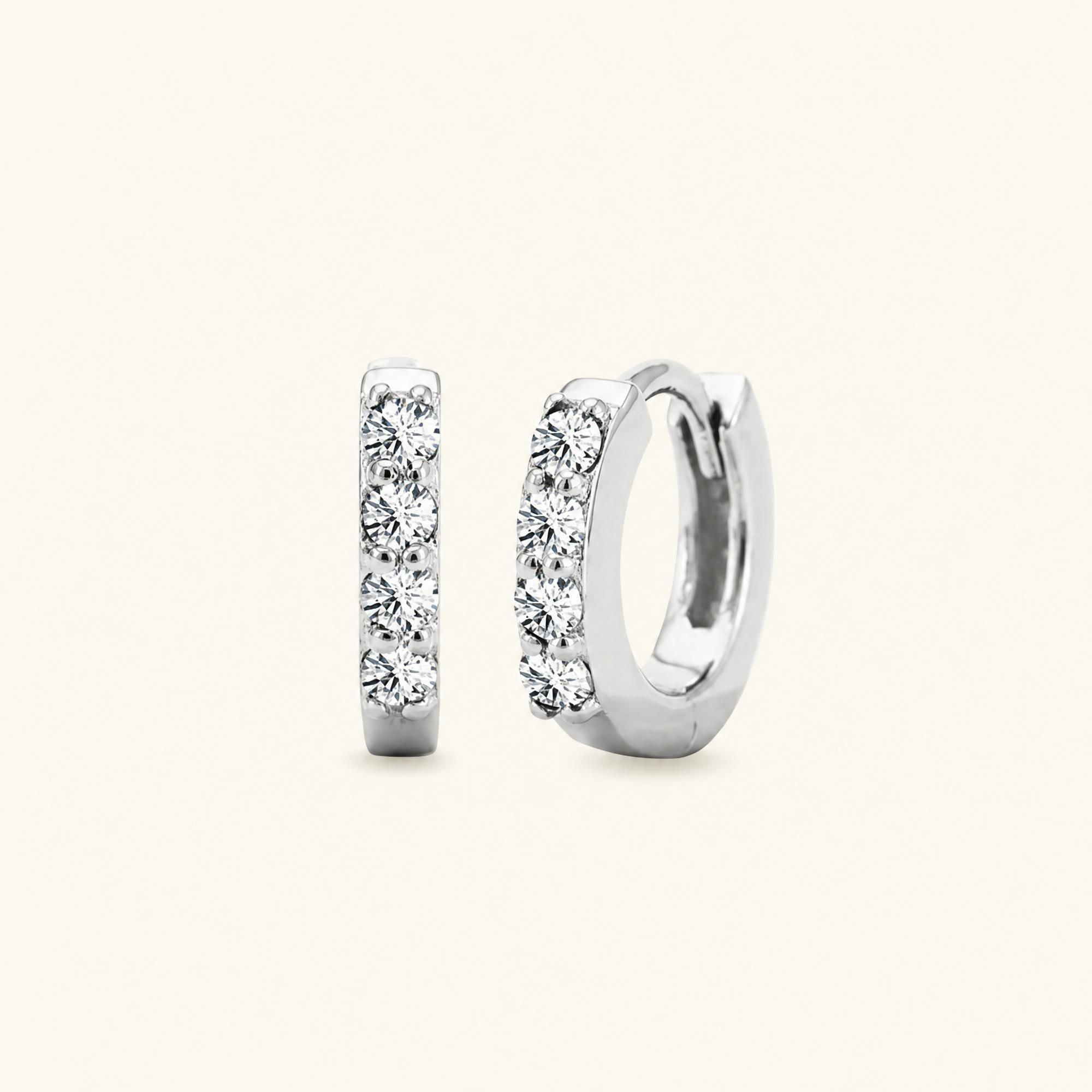 Aros Sumitra diamante - oro blanco