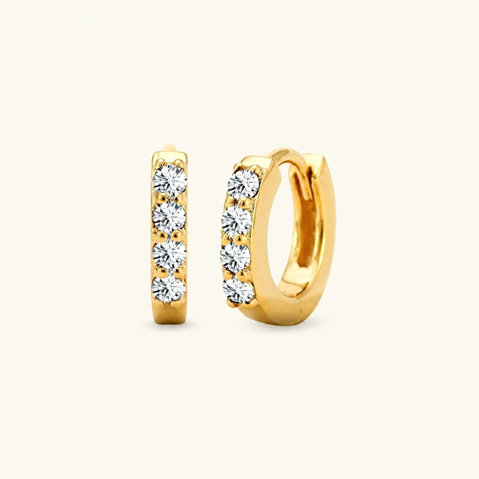 Aros Sumitra diamante - oro amarillo