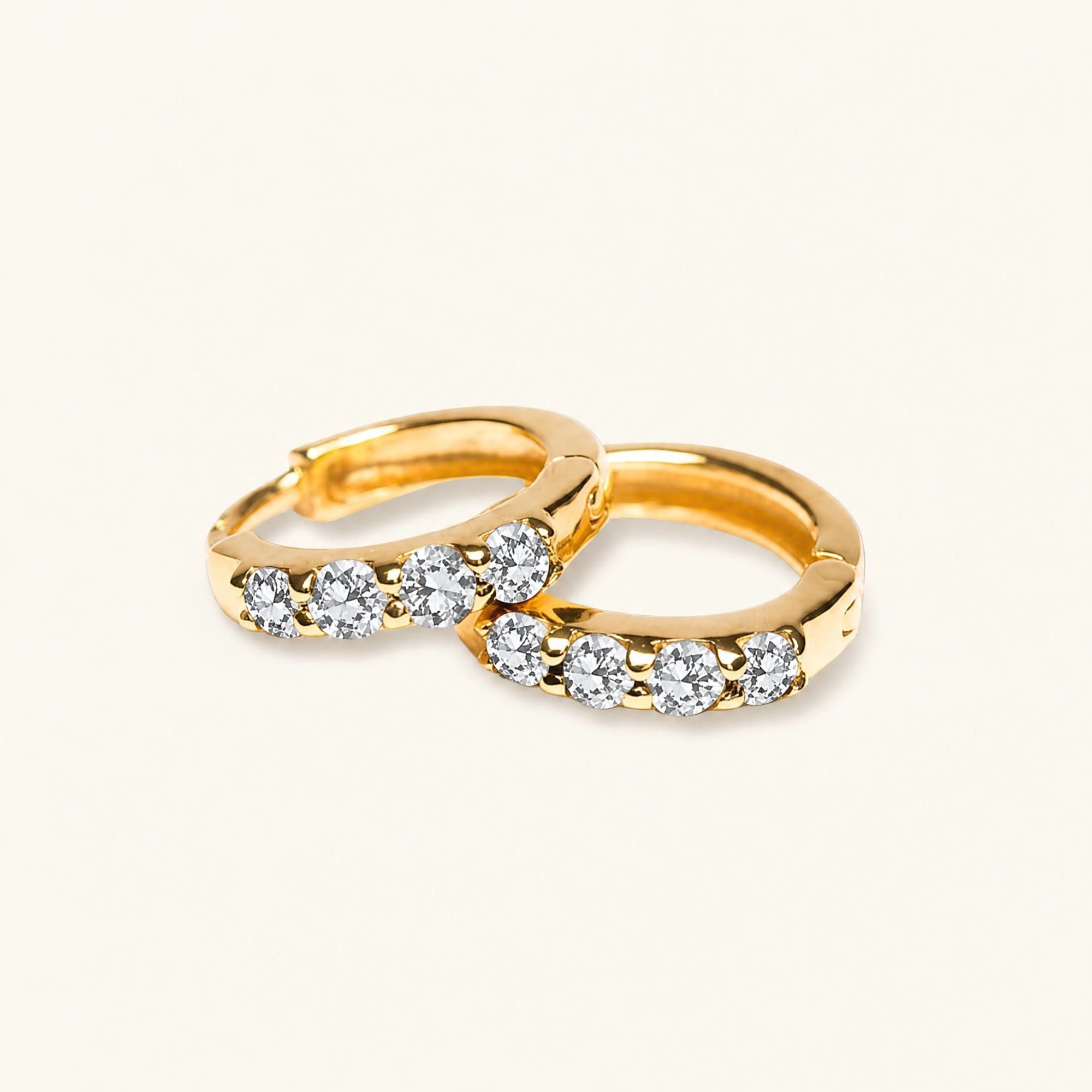 Aros Sumitra zafiro blanco — oro amarillo