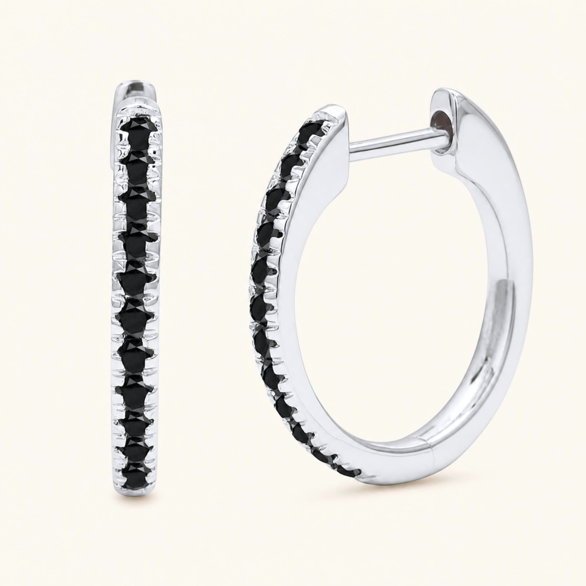 Aros Ujala diamante negro en oro blanco