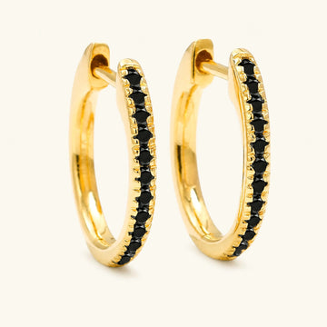 Aros Ujala diamante negro en oro amarillo