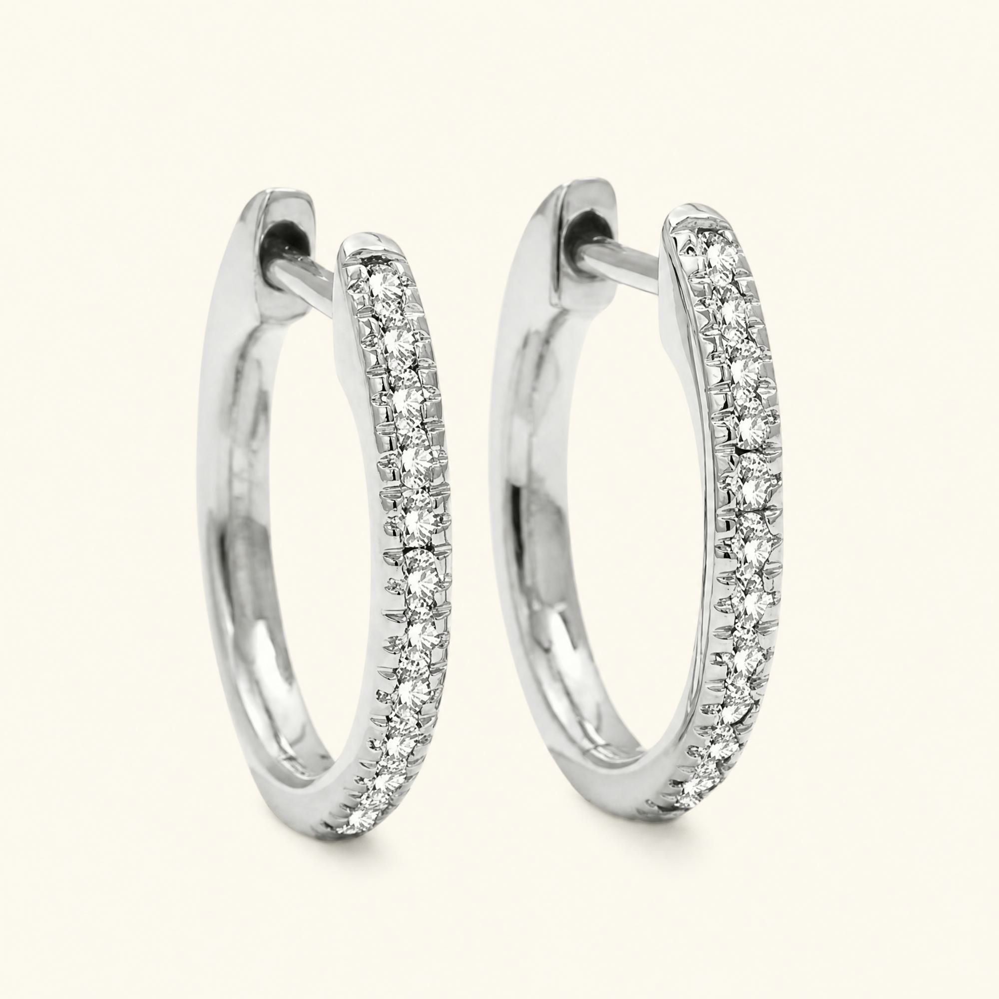 Aros Ujala diamante - oro blanco