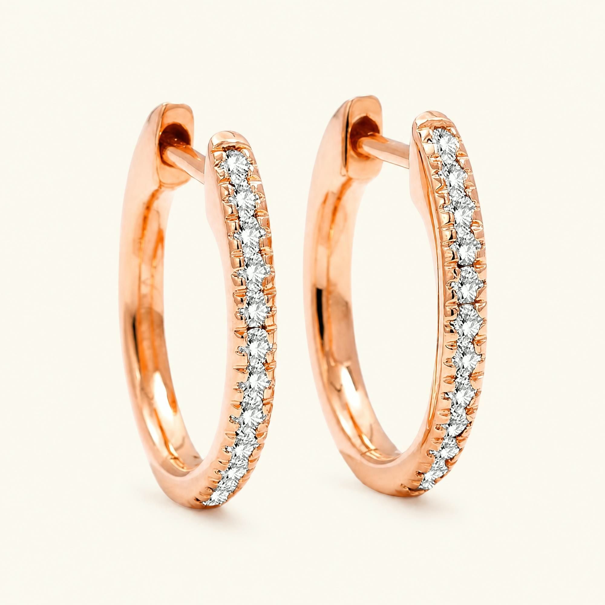 Aros Ujala diamante - oro rosa