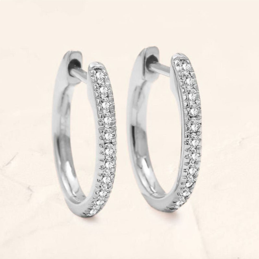 boucles d'oreilles en or blanc 18 carats en diamant pour femme
