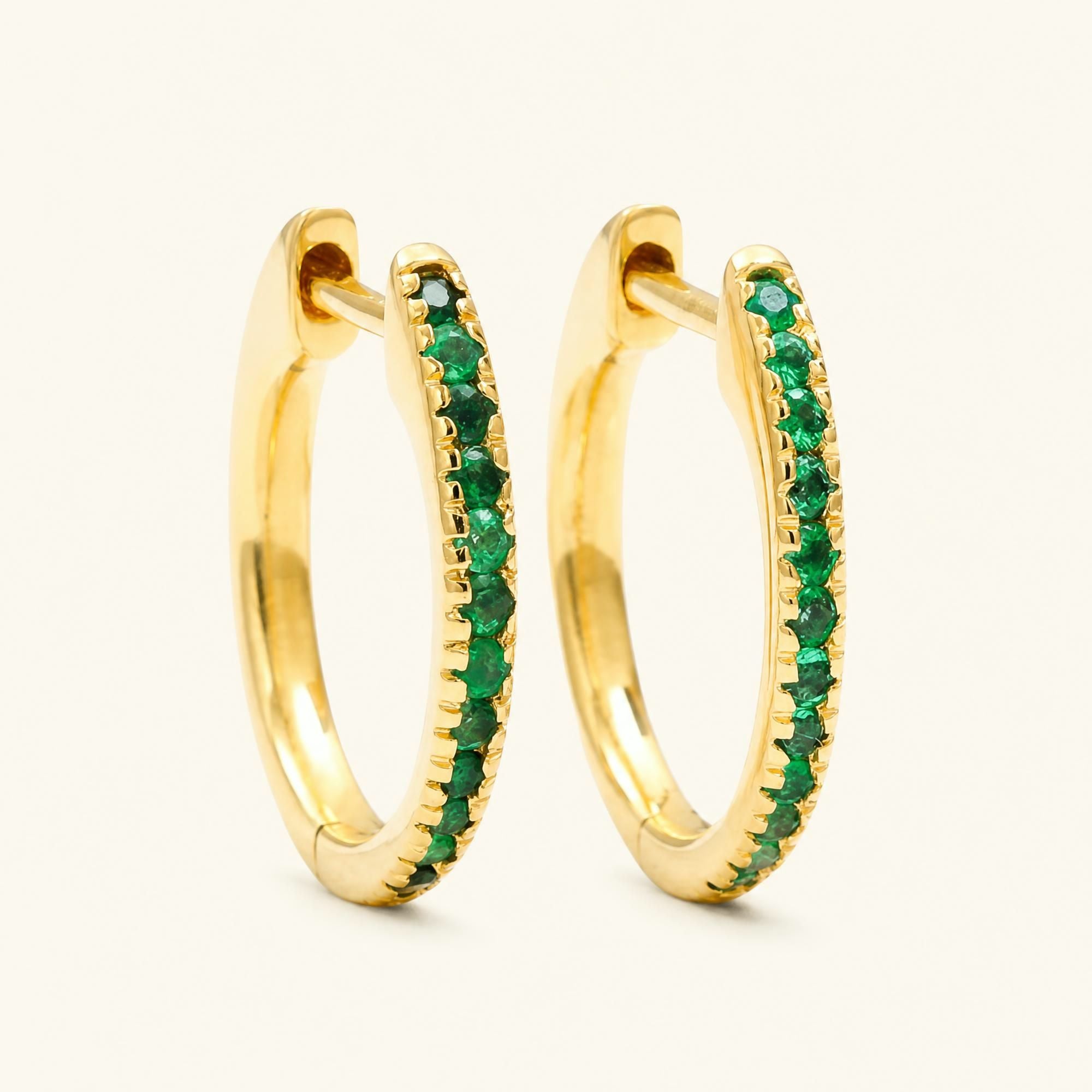 Aros Ujala Esmeralda - oro amarillo