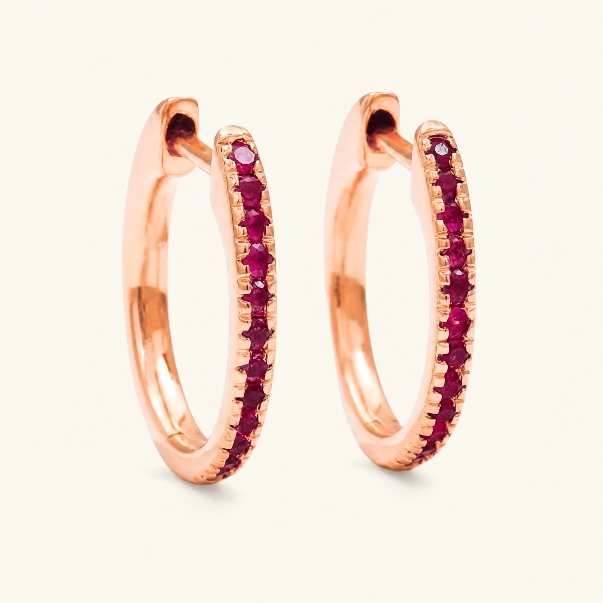Aros Ujala Rubí - oro rosa