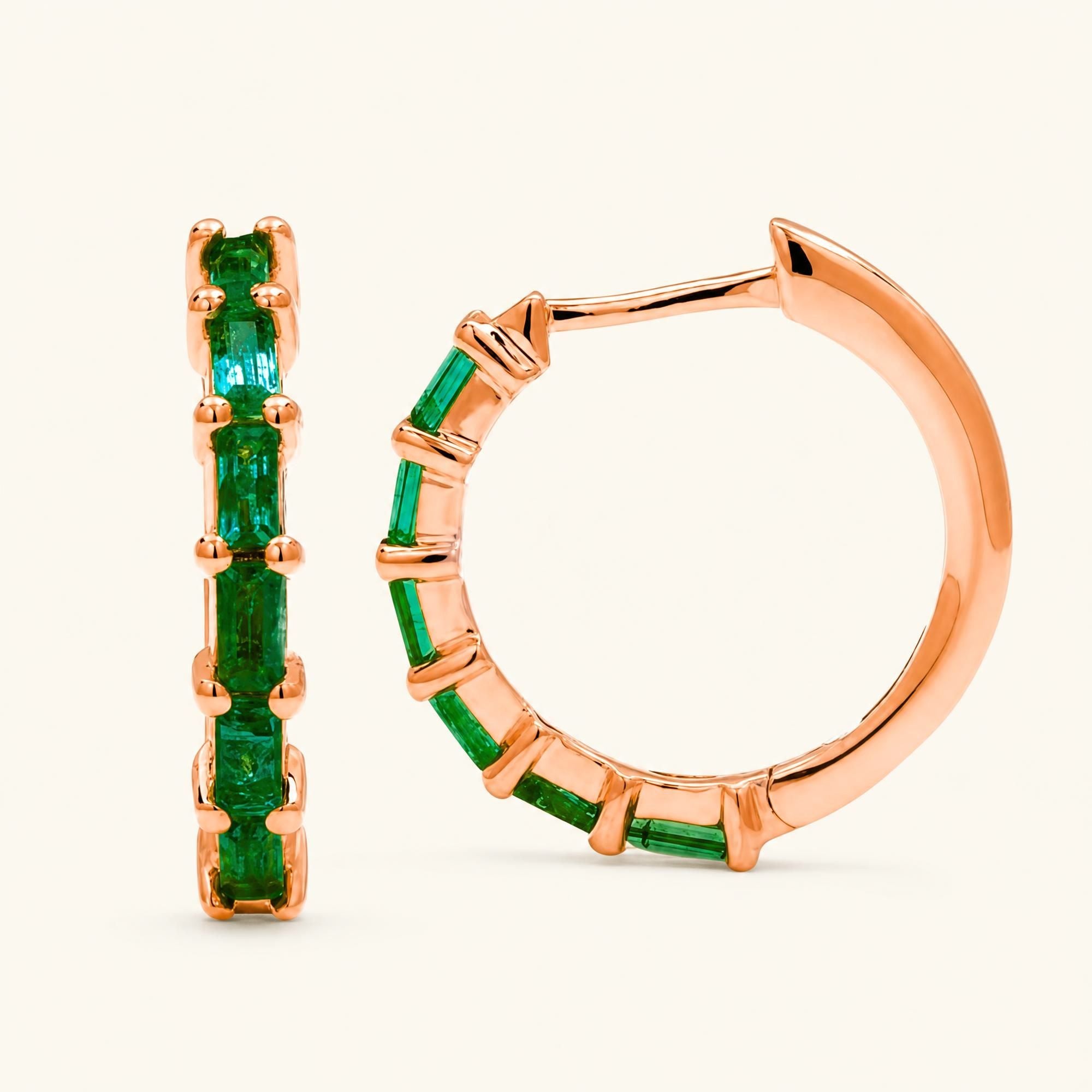 Aros Yatra Esmeralda - oro rosa
