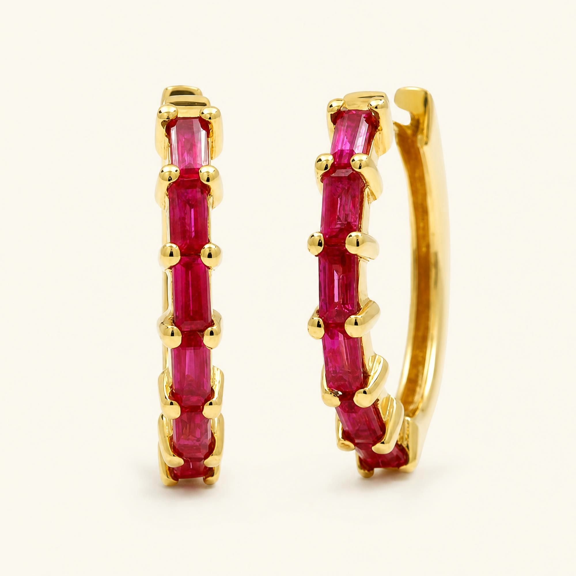 Aros Yatra Rubí - oro amarillo