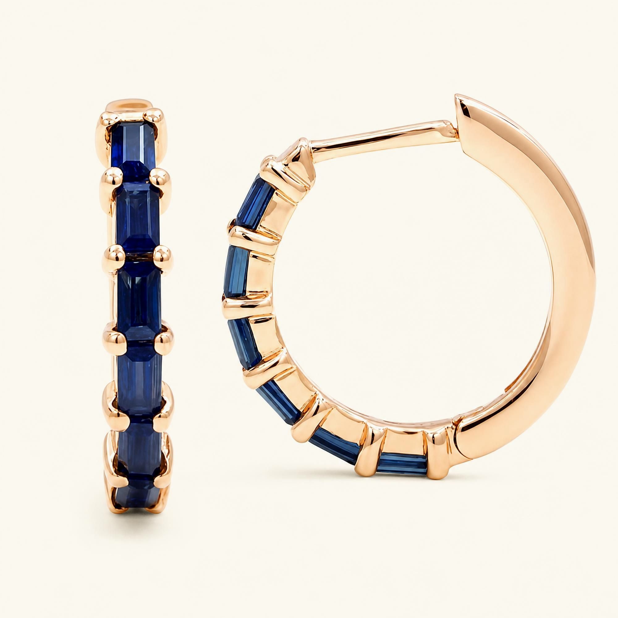Aros Yatra Zafiro - oro rosa