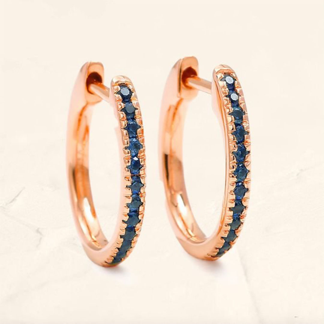 créoles ujala saphir or rose pour femme