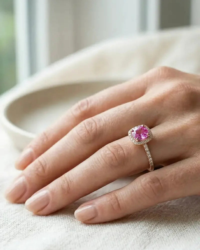Anillo de compromiso con zafiro rosa: la guía completa