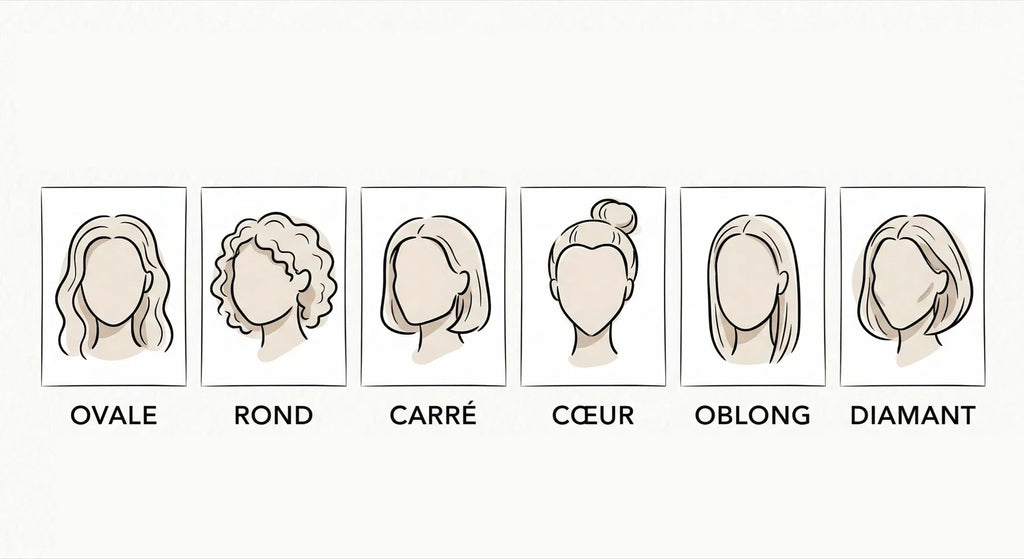 Infografía de las seis formas de rostro y las joyas recomendadas para cada una