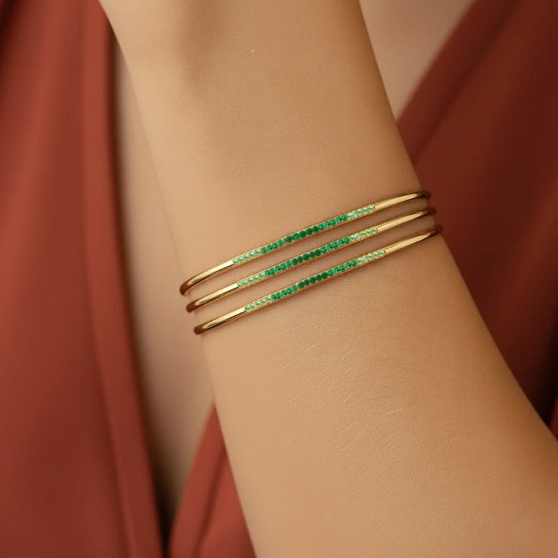 Brazalete rígido Tarang esmeralda tsavorita