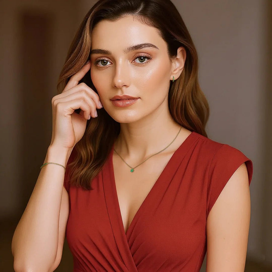 Parure esmeralda canopea para mujer