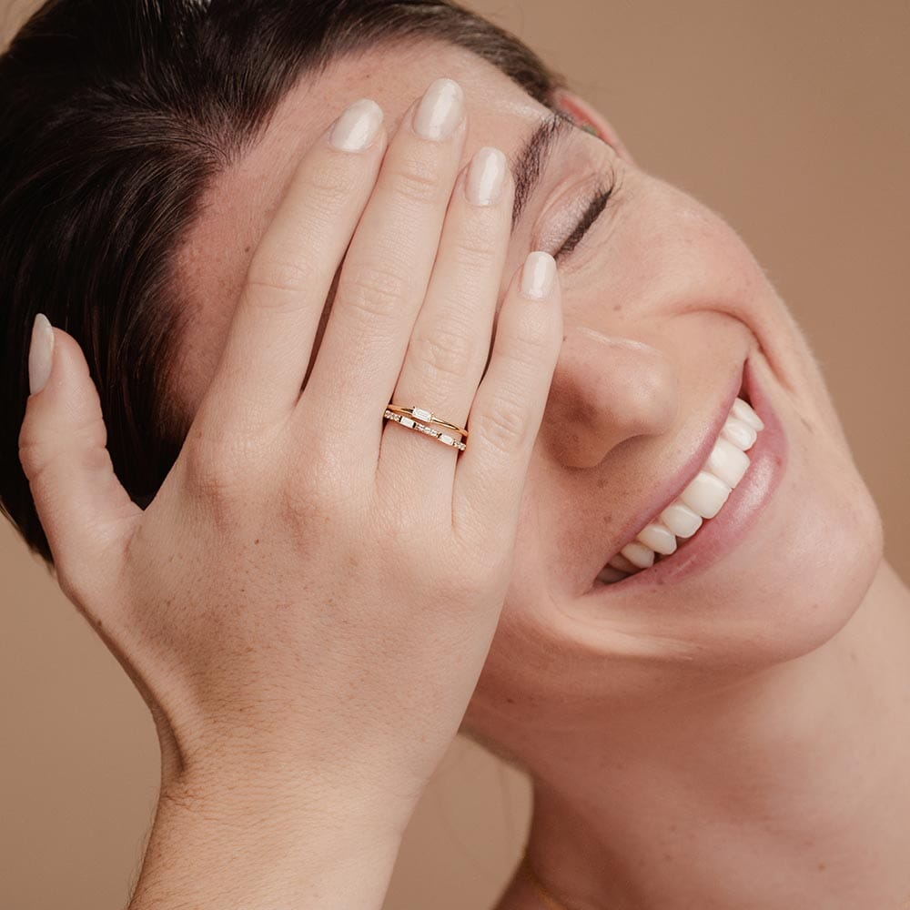 combinaison bague Shanti diamant et bague Moksha diamant