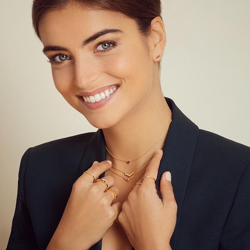 Collier rubis diamant et collier diamant en or vermeil