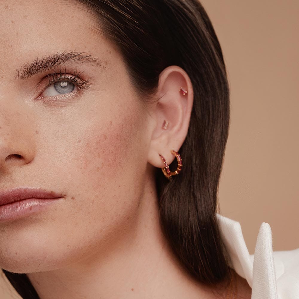 Look pendientes rubí talla baguette